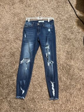 KanCan Indigo Ripped High-Rise Skinny Jeans